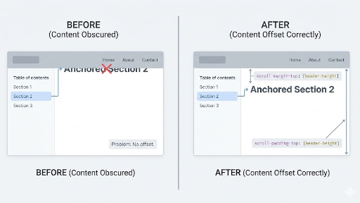 thumbnail of Résoudre le problème d’ancre masquée par une barre de navigation sticky avec quelques lignes de CSS inline